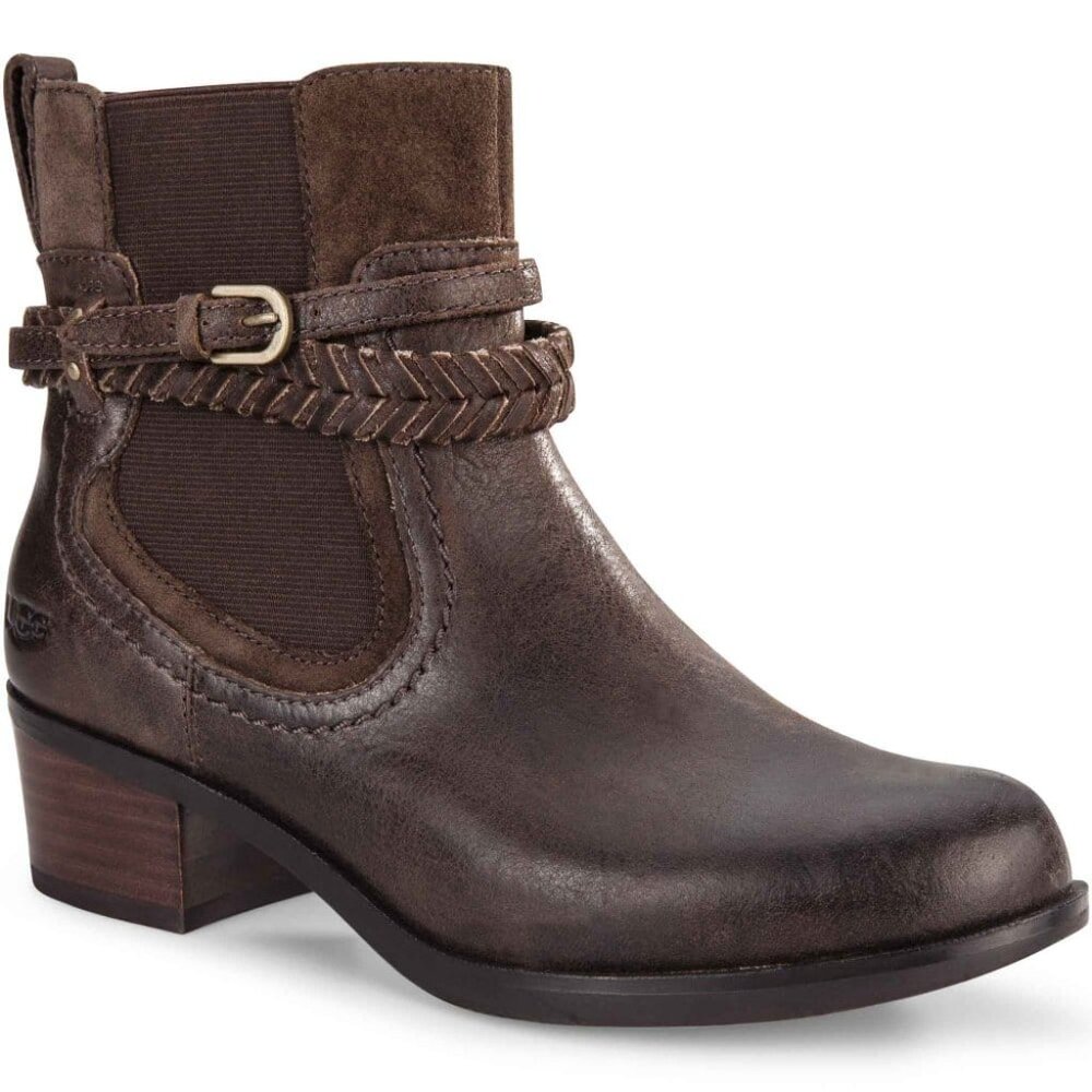 Ugg Krewe Brown Leather Pull On Ankle Boots Gorp Granola Minimalist